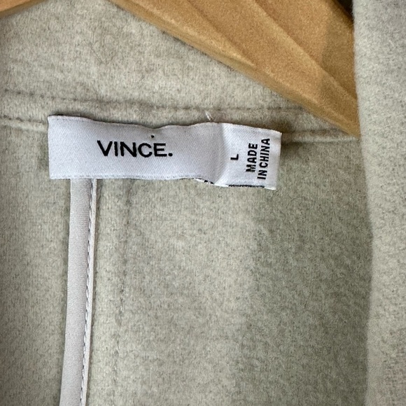 Vince Wool Blend Lamb Leather Trim Vest Size Large - Picture 4 of 6